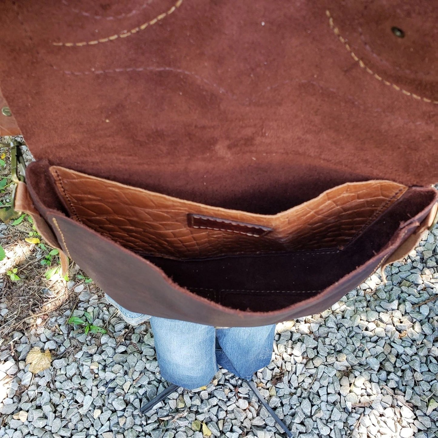 Owl Face Leather Crossbody Purse