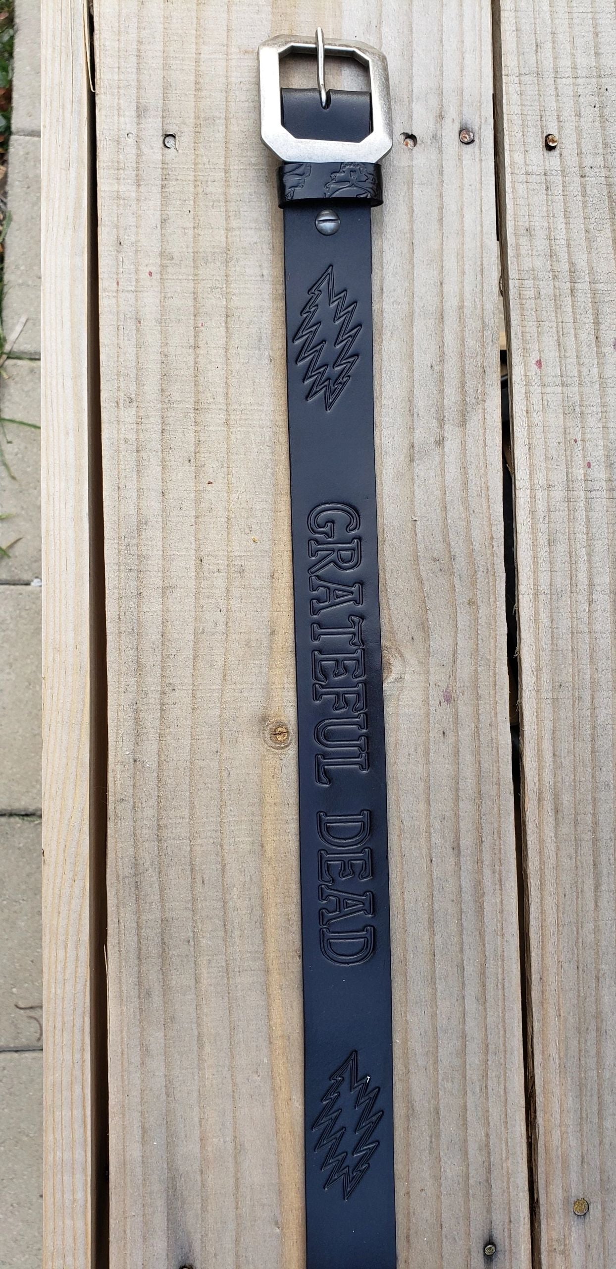 Grateful Dead Leather Belt, 13 Point, Custom Leather Belt, Grateful Dead, Leather, Belt, Mens Belt, grateful dead belt