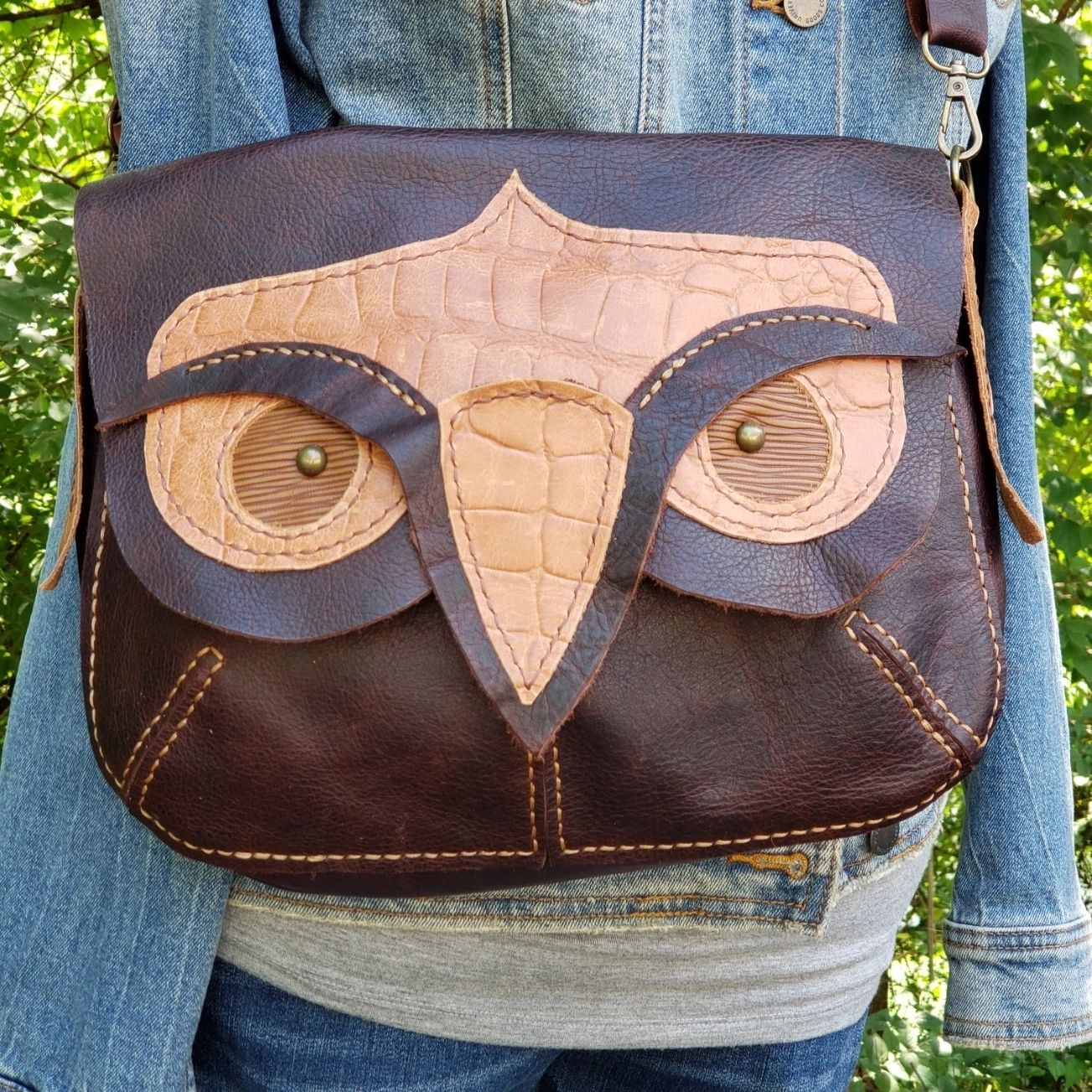 Leather hotsell owl purse