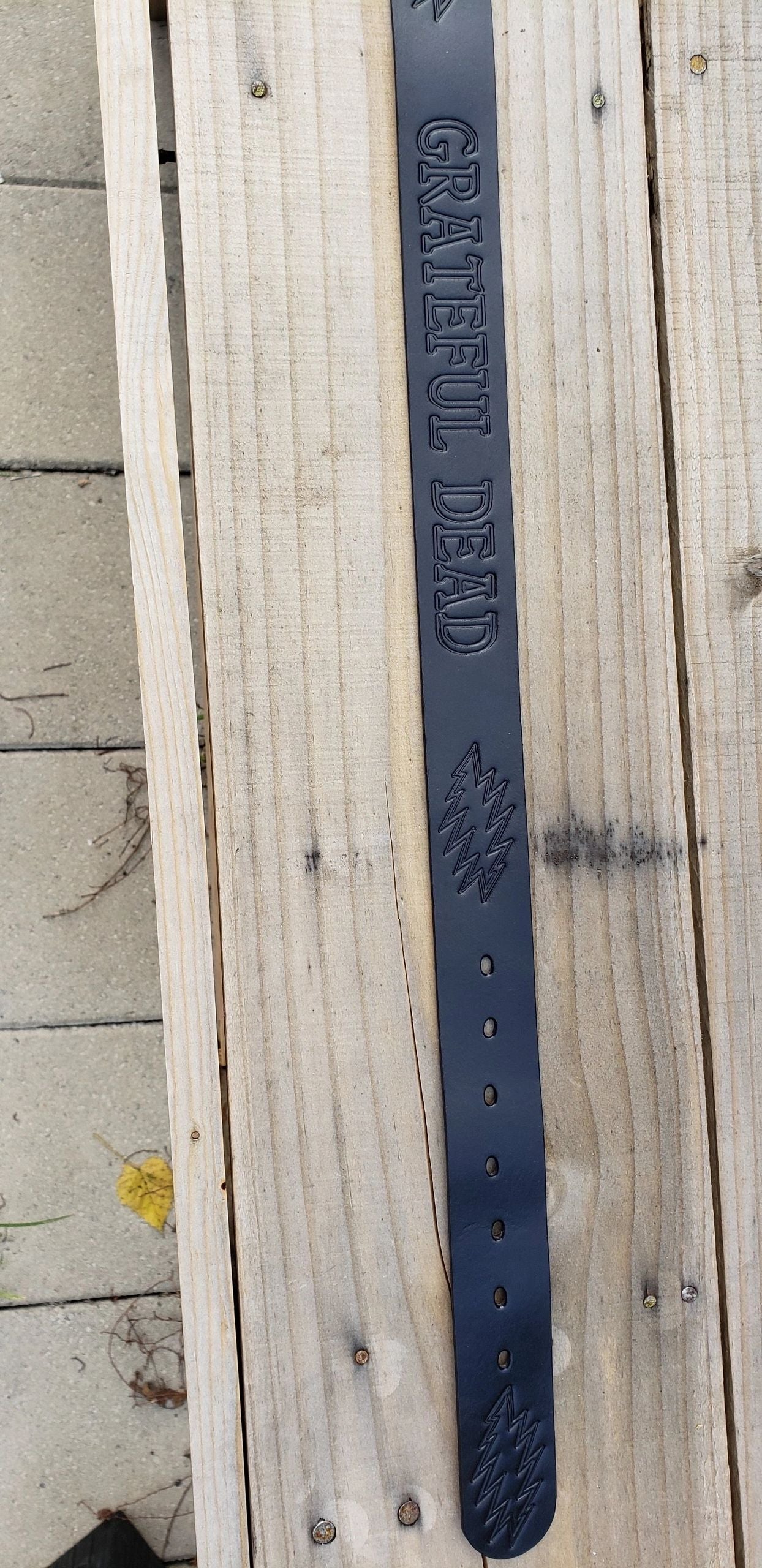 Grateful Dead Leather Belt, 13 Point, Custom Leather Belt, Grateful Dead, Leather, Belt, Mens Belt, grateful dead belt