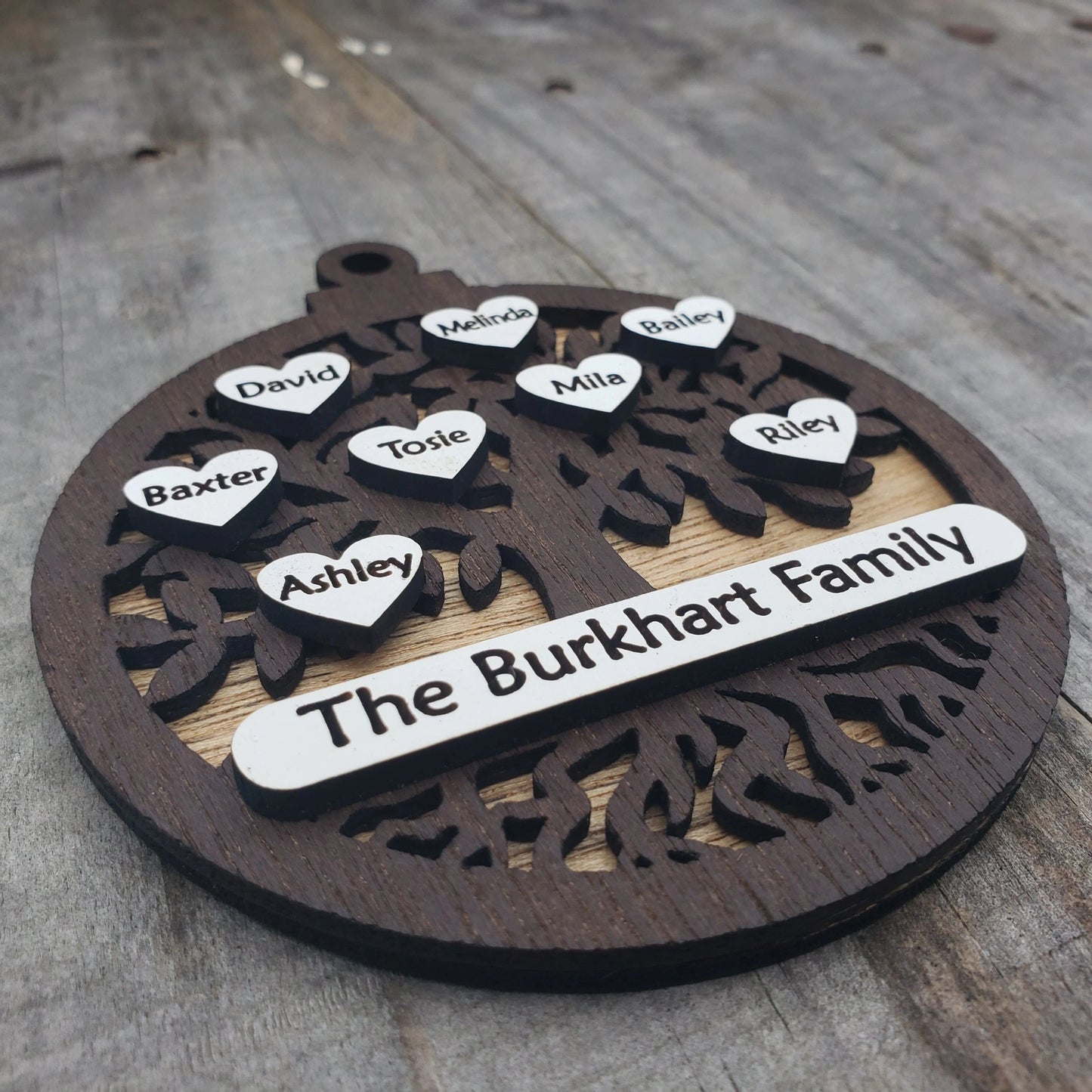 Family Tree Christmas Ornament, Personalized Family Tree Ornament