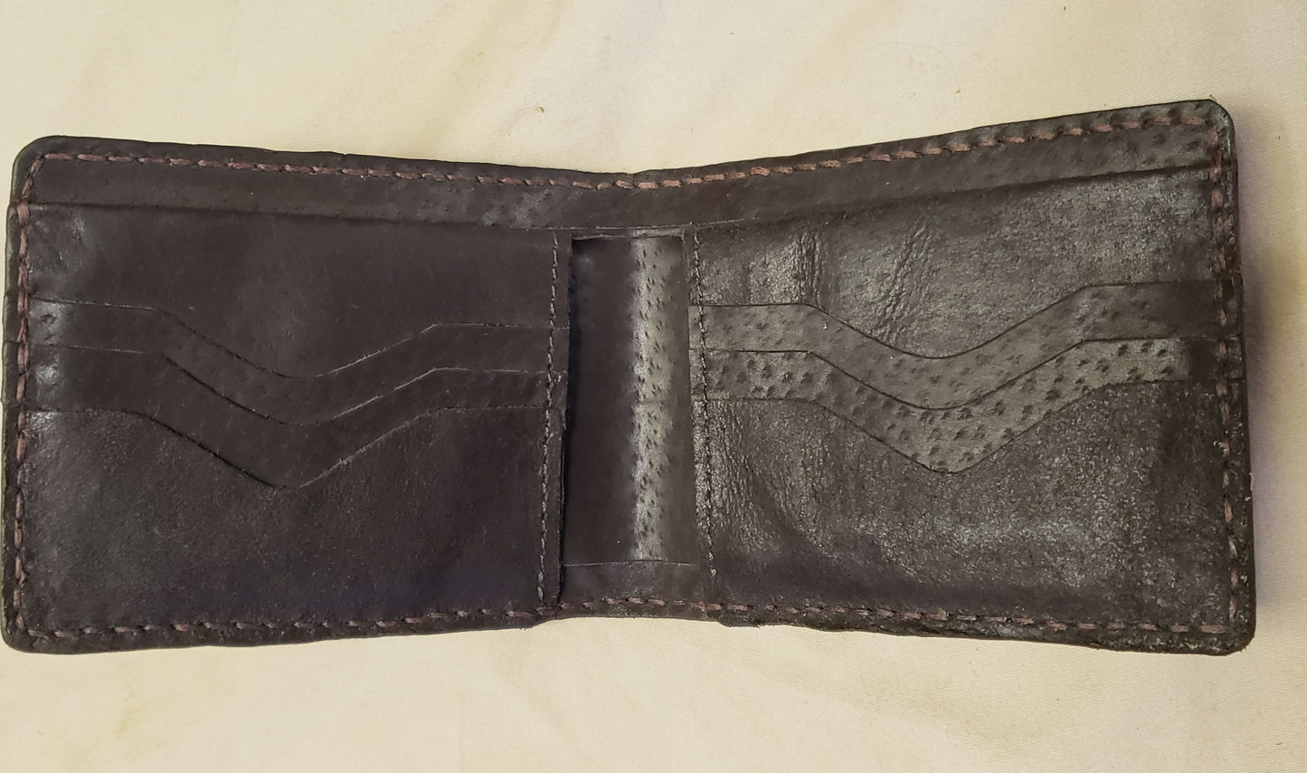 Ready Made Leather Wallet Dead Stealie and 13 Point Bolt, Leather Deadhead