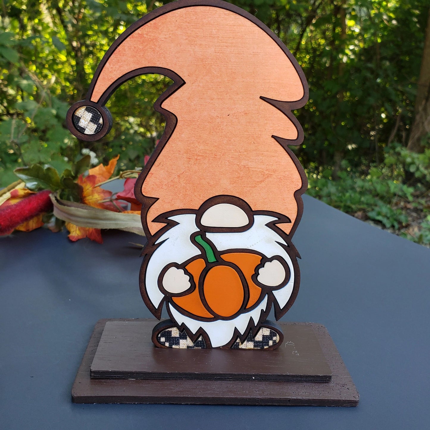 Gnome Holding Pumpkin with a Stand, Fall Decor, Fall Gnome, Pumpkin, Cute Gnome, Fall, Autumn, Thanksgiving