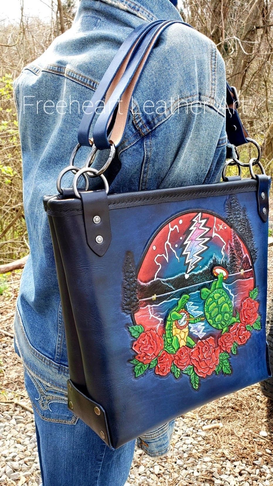 Leather Grateful Terrapin Lake Dead Tote Bag