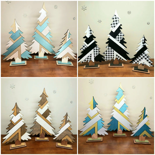 Buffalo Check Plaid Christmas Trees, Farmhouse Decor, Teal Christmas, Neutral Rustic Christmas Trees, Wooden Patchwork Trees, Pallet Trees, Barnwood Trees, Farmhouse Christmas Decor, Wooden Trees