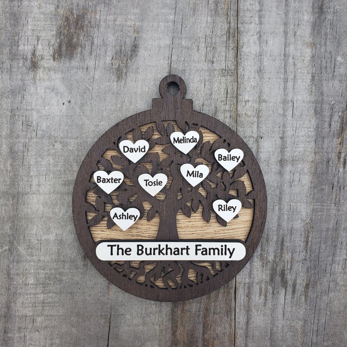 Family Tree Christmas Ornament, Personalized Family Tree Ornament