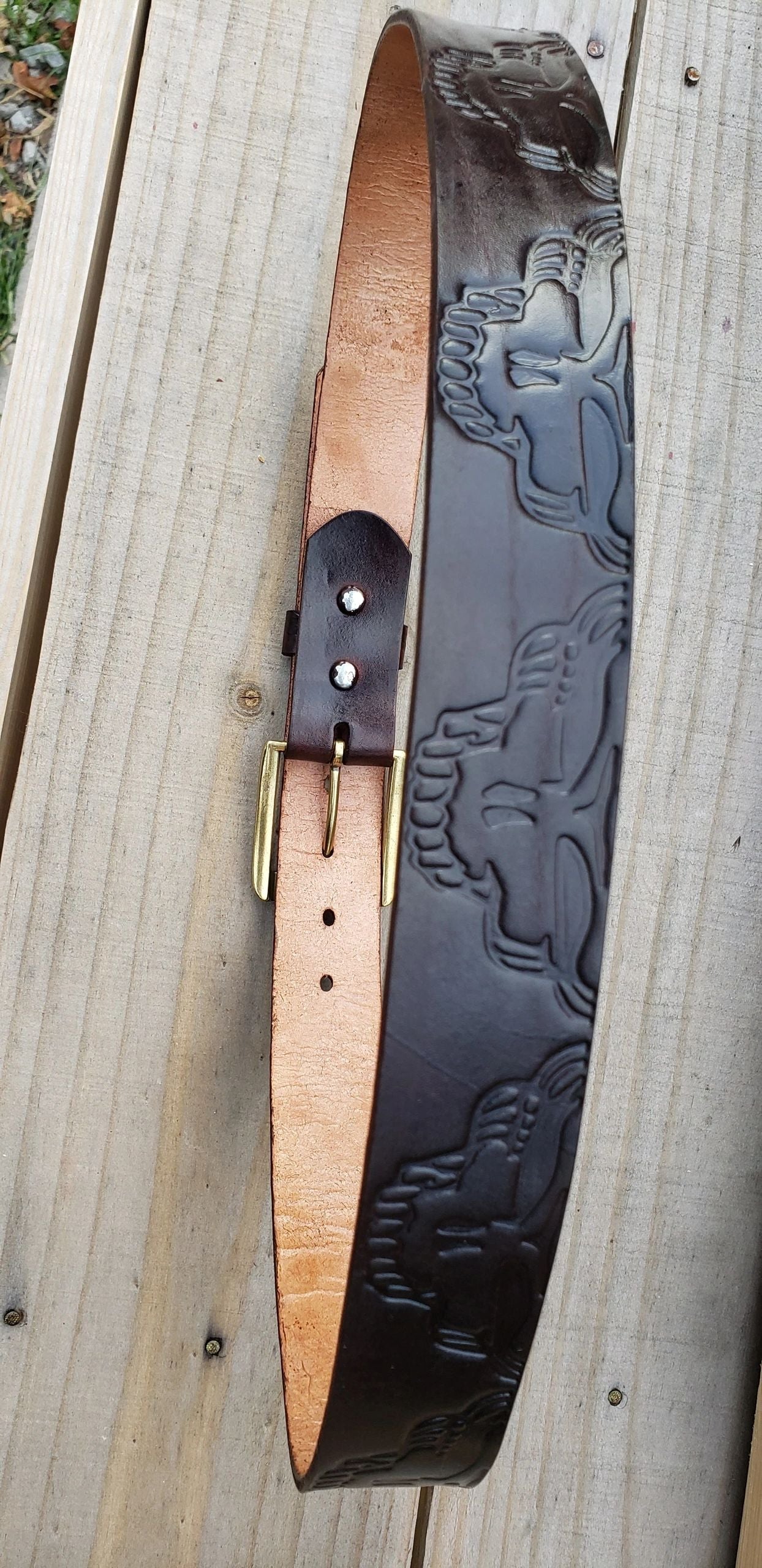 Grateful 1/2 Skull Leather Belt