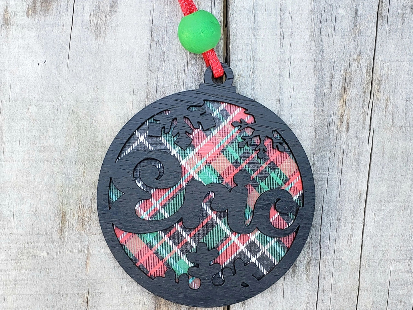 Custom Name Christmas Ornaments, Buffalo Check, Plaid, Buffalo, Christmas, Ornaments, Christmas Gift, Holidays, Personalized Gift