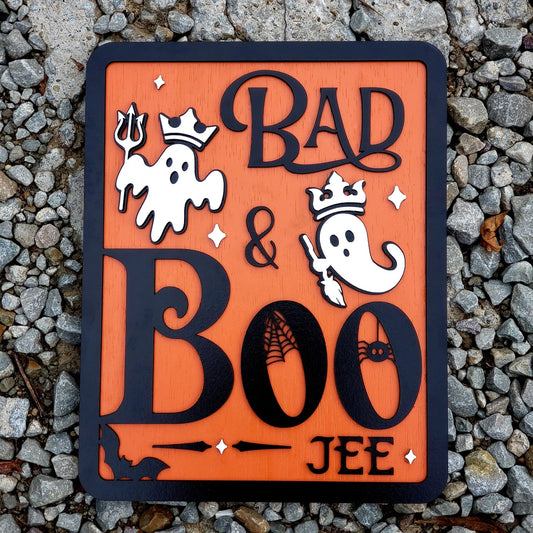 Bad and BOOjee Halloween Sign Home Decor