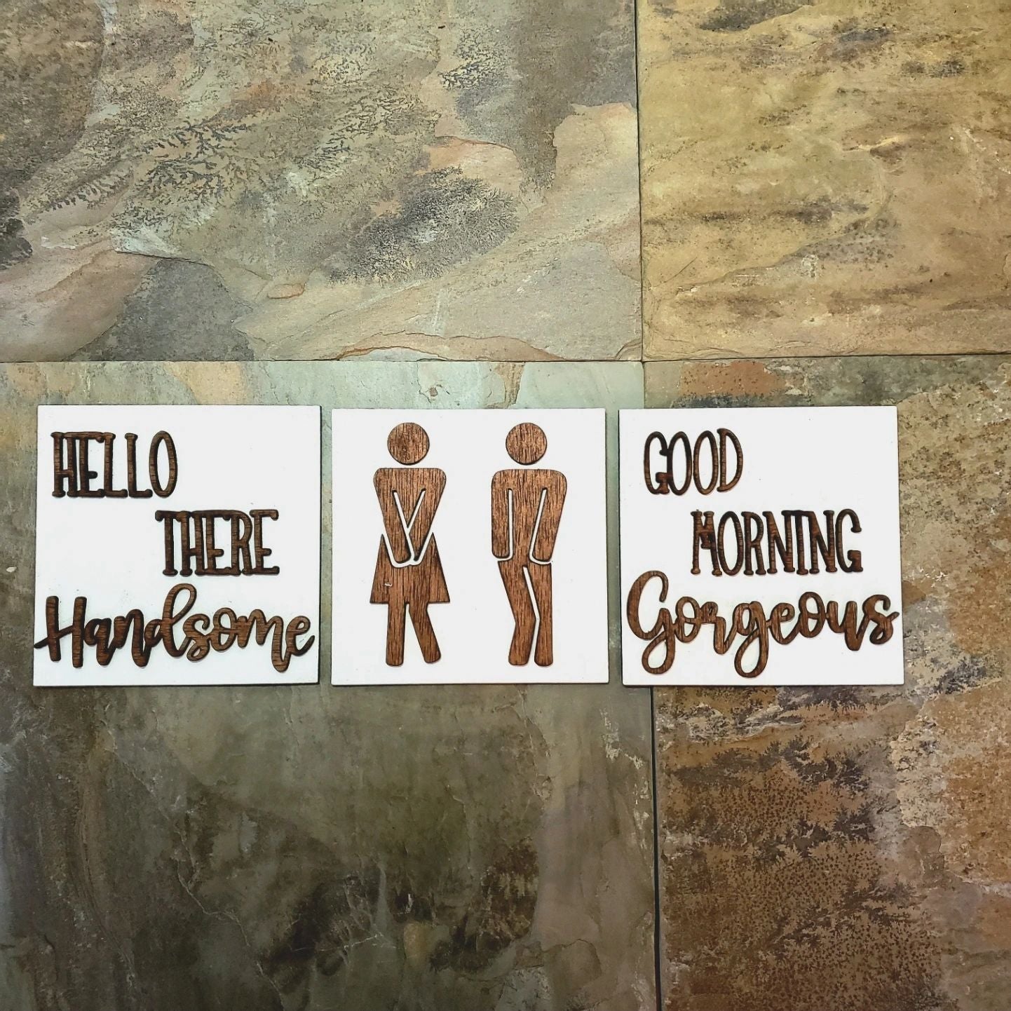 Bathroom Hello Gorgeous Funny Interchangeable Tiles