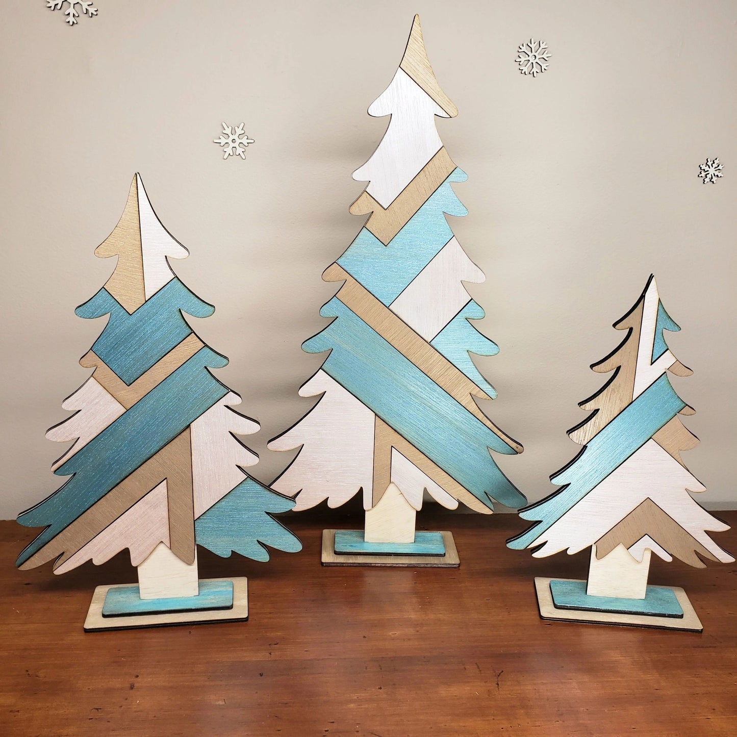 Buffalo Check Plaid Christmas Trees, Farmhouse Decor, Teal Christmas, Neutral Rustic Christmas Trees, Wooden Patchwork Trees, Pallet Trees, Barnwood Trees, Farmhouse Christmas Decor, Wooden Trees