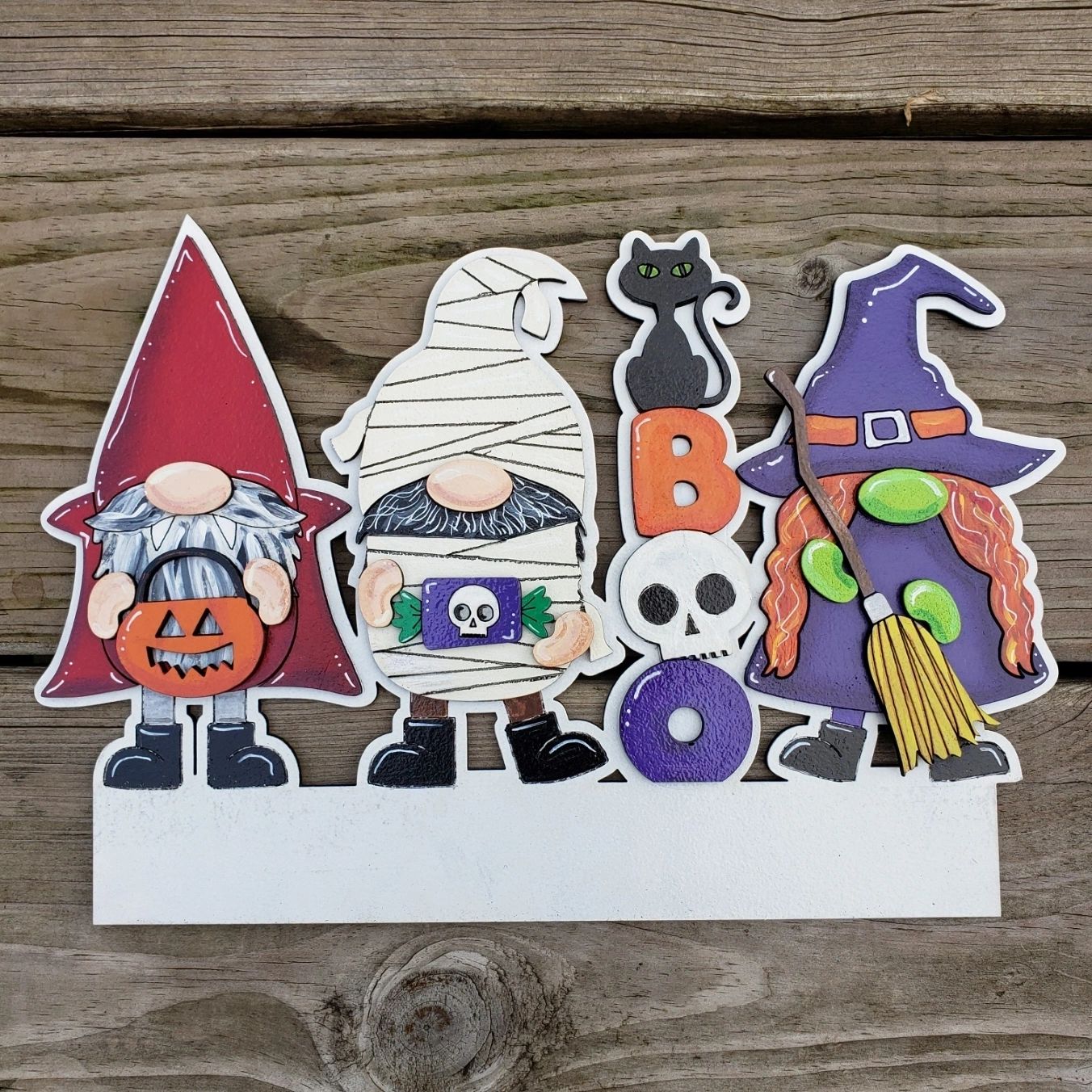 12" Welcome Halloween Gnomes Interchangeable Sign Inserts- Halloween Gnomes Fall Pumpkin Door Hanger