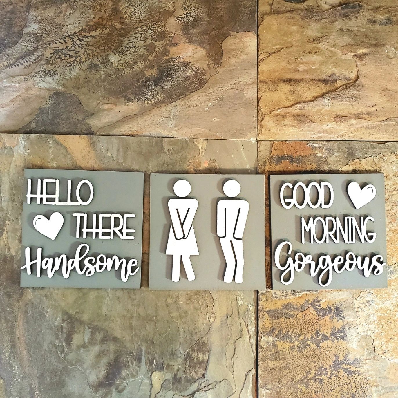 Bathroom Hello Gorgeous Funny Interchangeable Tiles