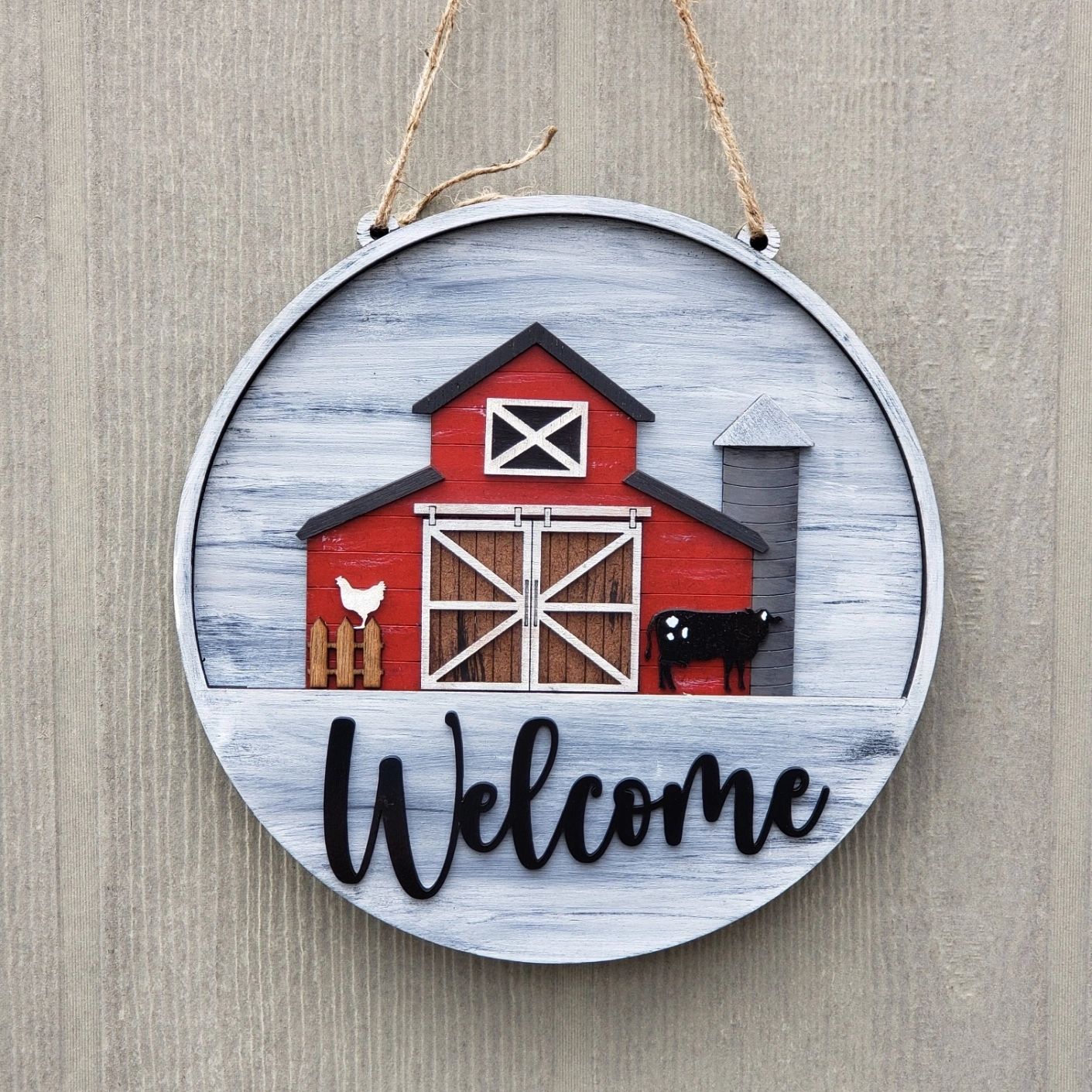 12" Welcome Interchangeable Sign Inserts- Seasonal Spring/Farmhouse Door Hanger