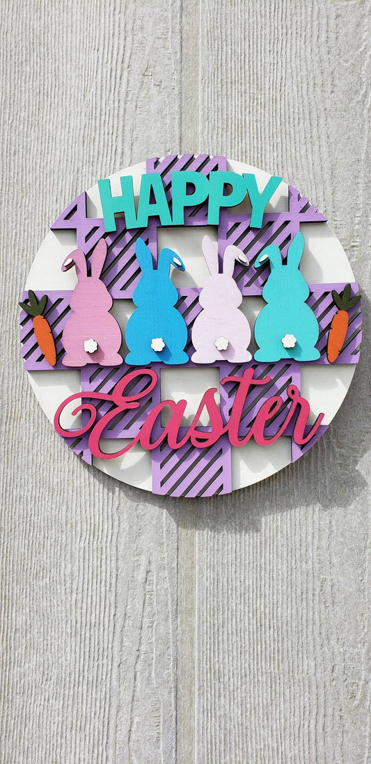 3D Happy Easter Bunny Sign