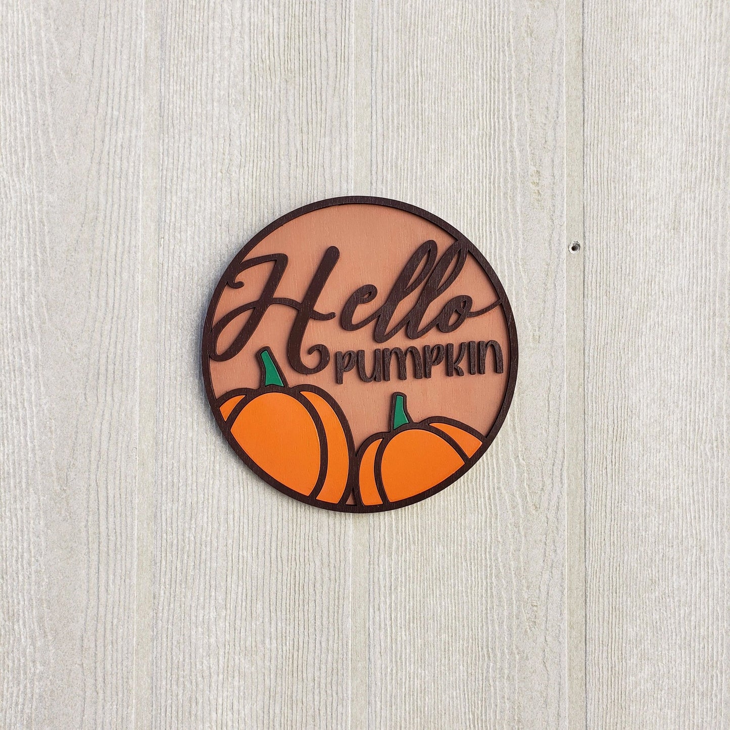 Hello Pumpkin Wall Sign, Fall Decor, Pumpkin Door Hanger