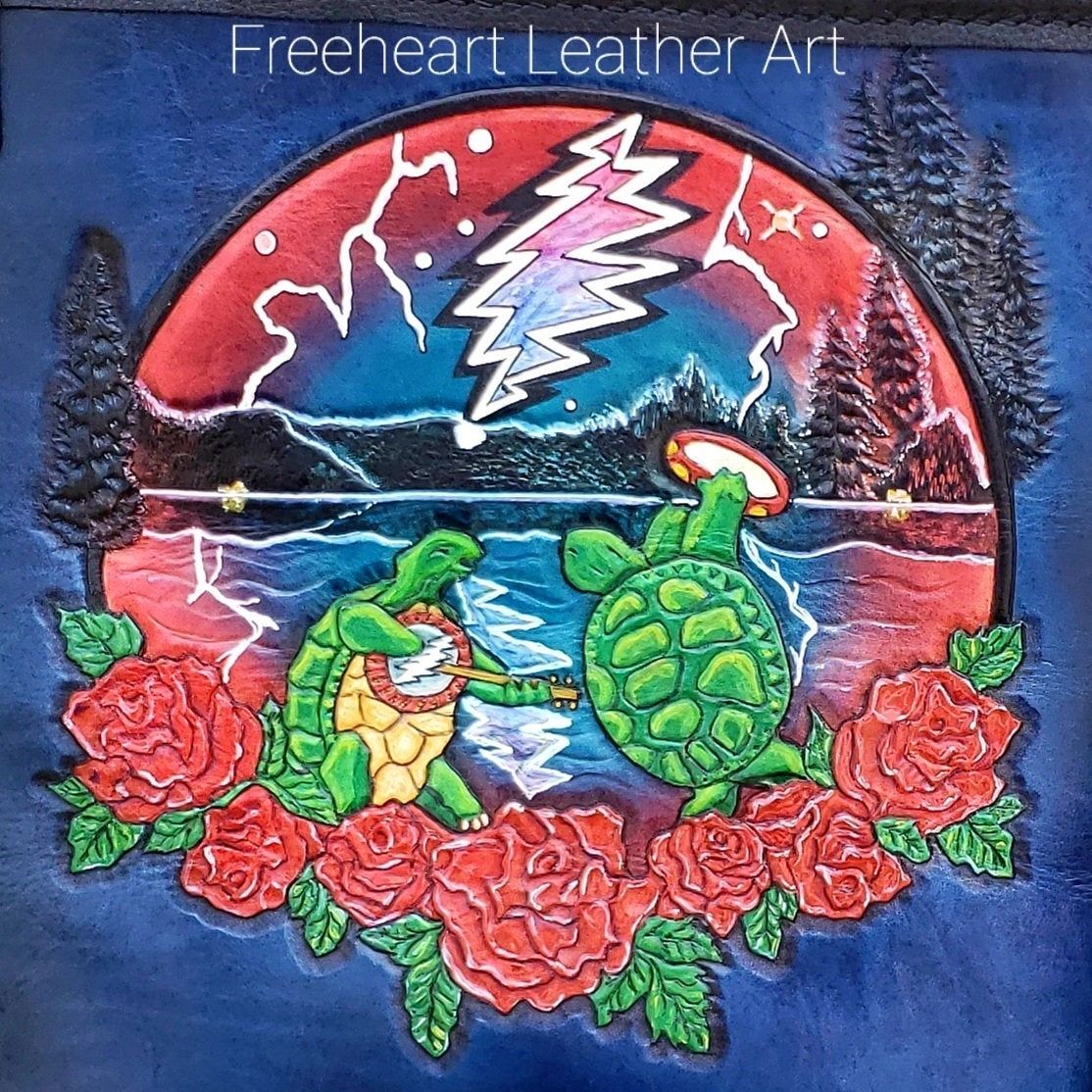 Leather Grateful Terrapin Lake Dead Tote Bag