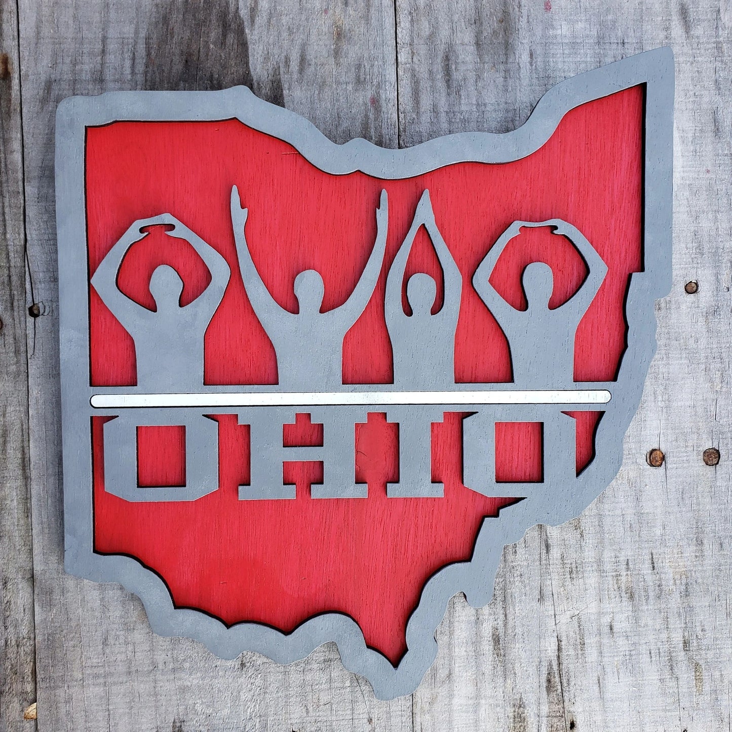 Ohio State Wall Sign, O-H-I-O Sign