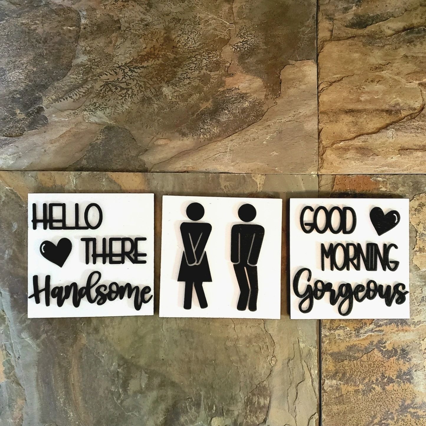 Bathroom Hello Gorgeous Funny Interchangeable Tiles