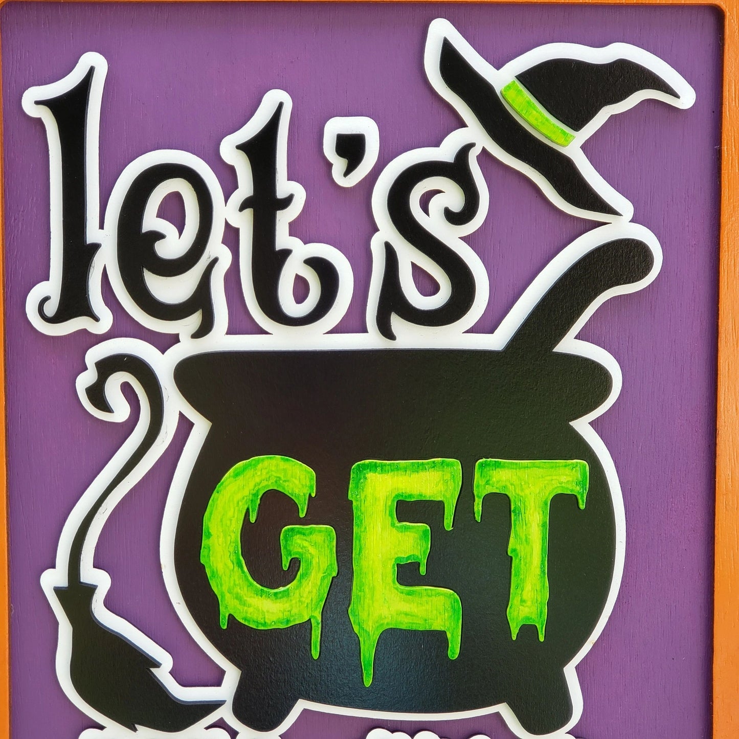 Let's Get Wicked Halloween Sign Fall Home Decor