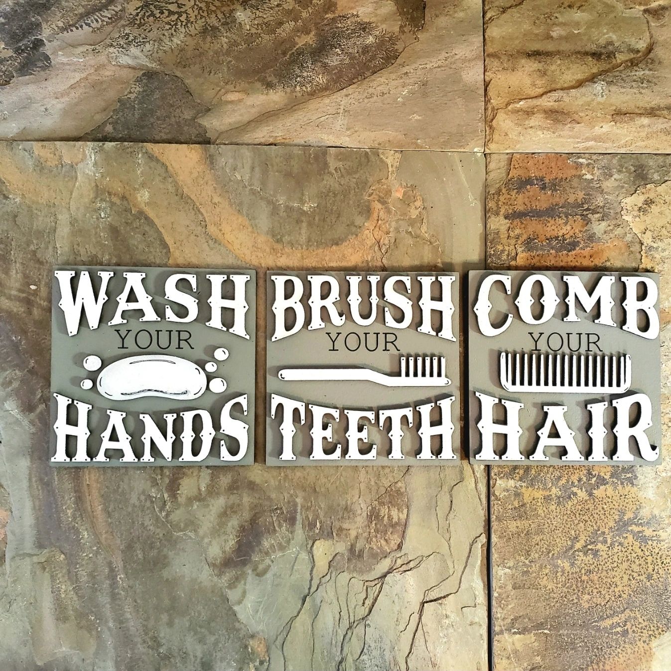 Bathroom Wash Comb Brush Interchangeable Tiles