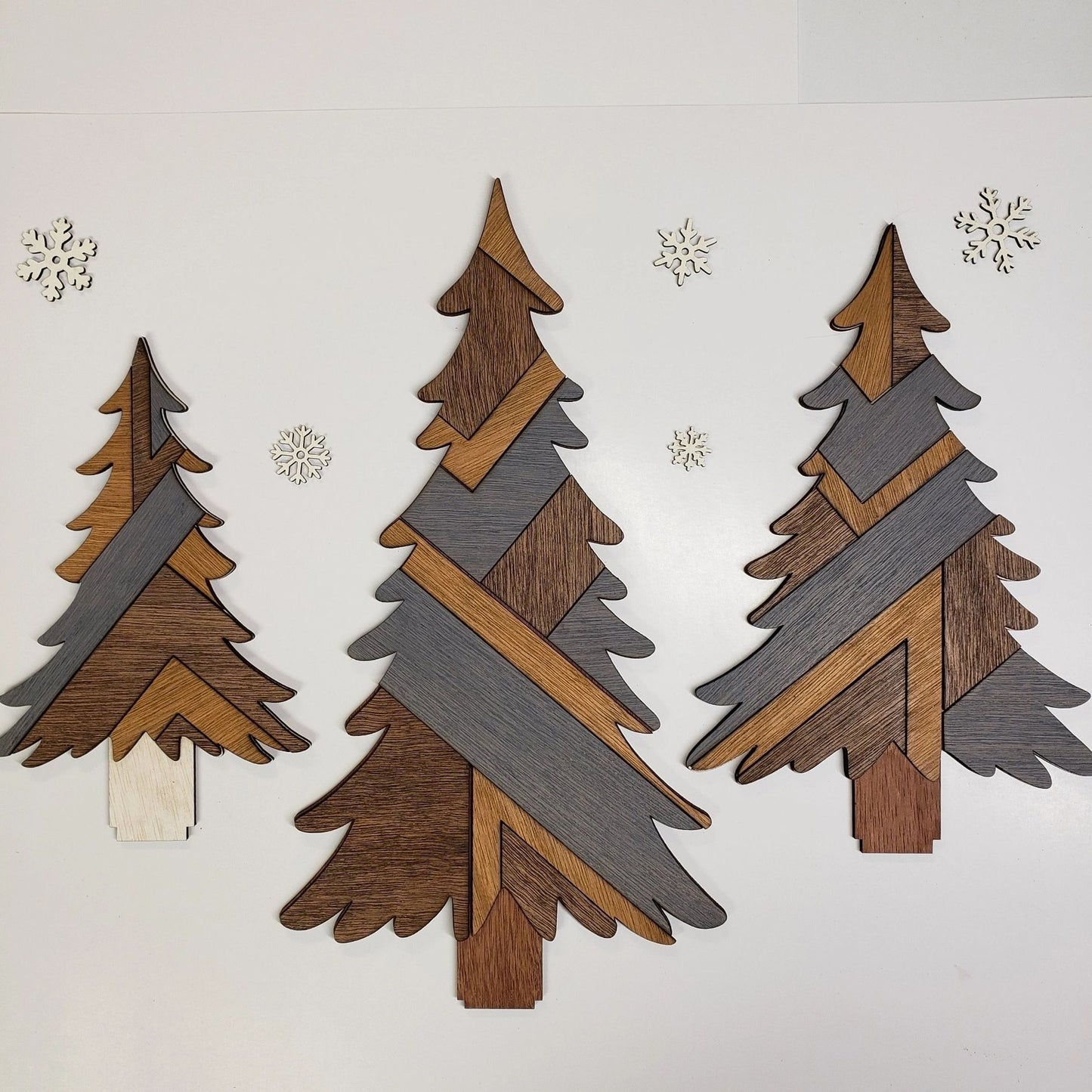 Buffalo Check Plaid Christmas Trees, Farmhouse Decor, Teal Christmas, Neutral Rustic Christmas Trees, Wooden Patchwork Trees, Pallet Trees, Barnwood Trees, Farmhouse Christmas Decor, Wooden Trees