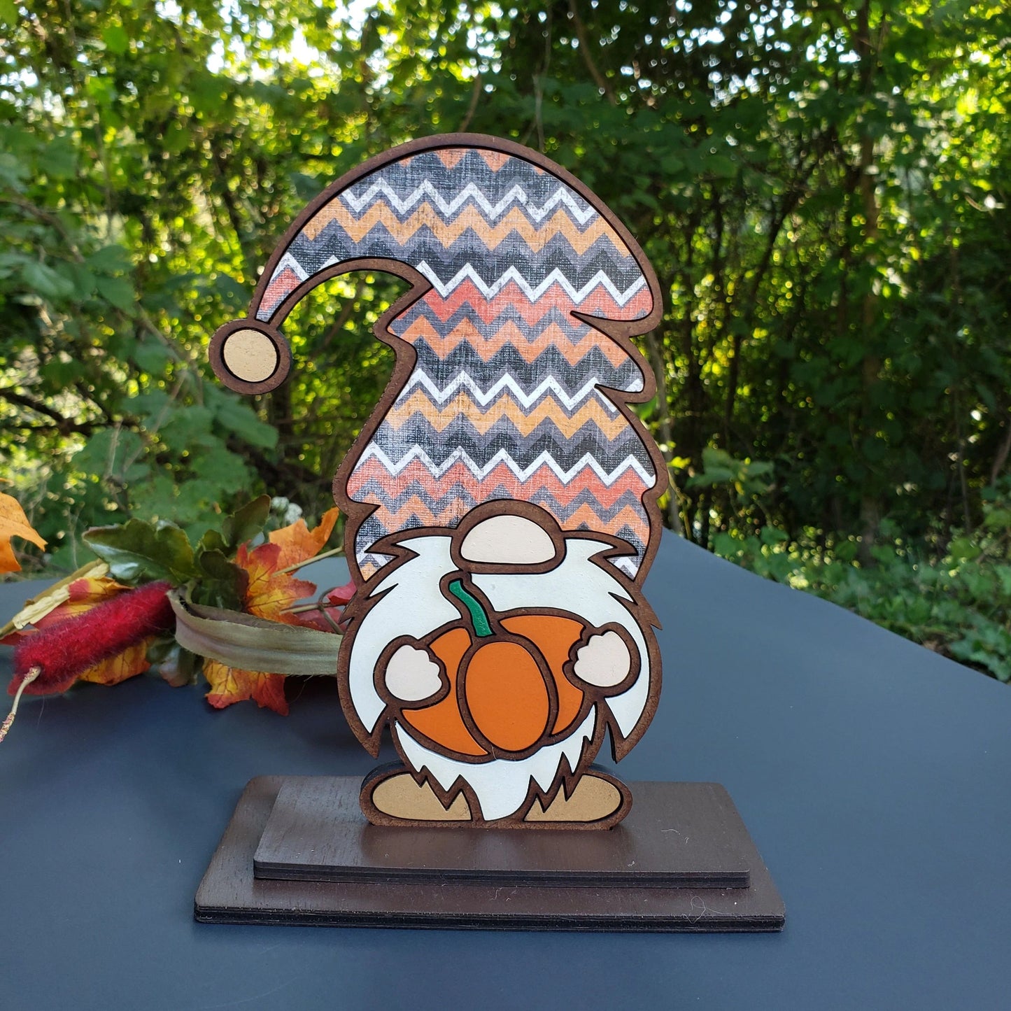 Gnome Holding Pumpkin with a Stand, Fall Decor, Fall Gnome, Pumpkin, Cute Gnome, Fall, Autumn, Thanksgiving