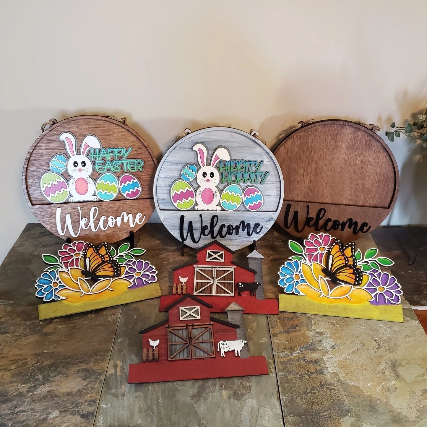 12" Welcome Interchangeable Holiday Sign Inserts- Easter Door Hanger