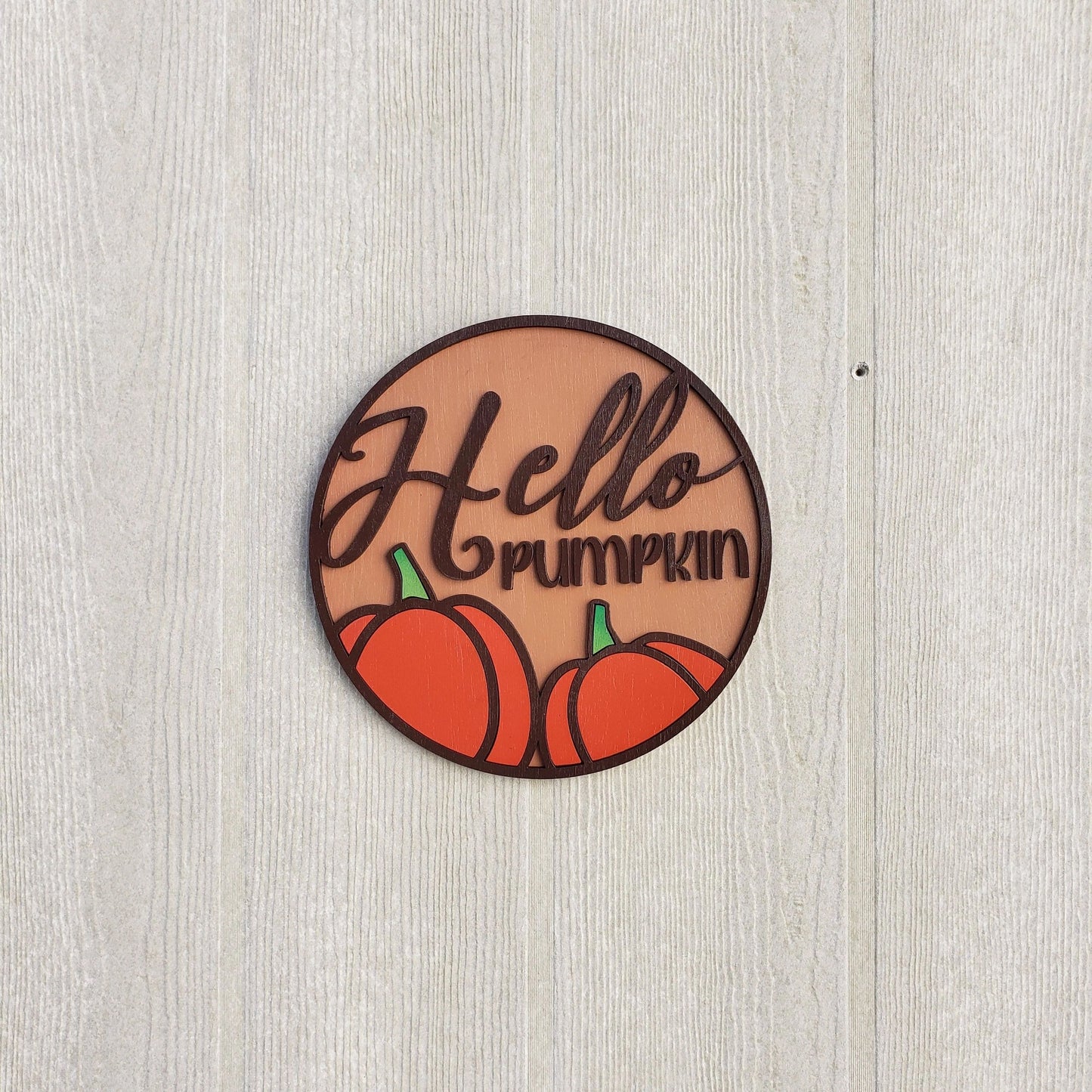 Hello Pumpkin Wall Sign, Fall Decor, Pumpkin Door Hanger