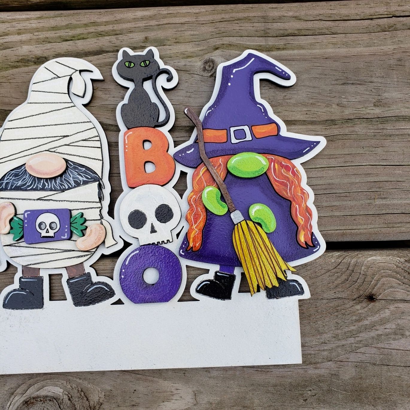 12" Welcome Halloween Gnomes Interchangeable Sign Inserts- Halloween Gnomes Fall Pumpkin Door Hanger