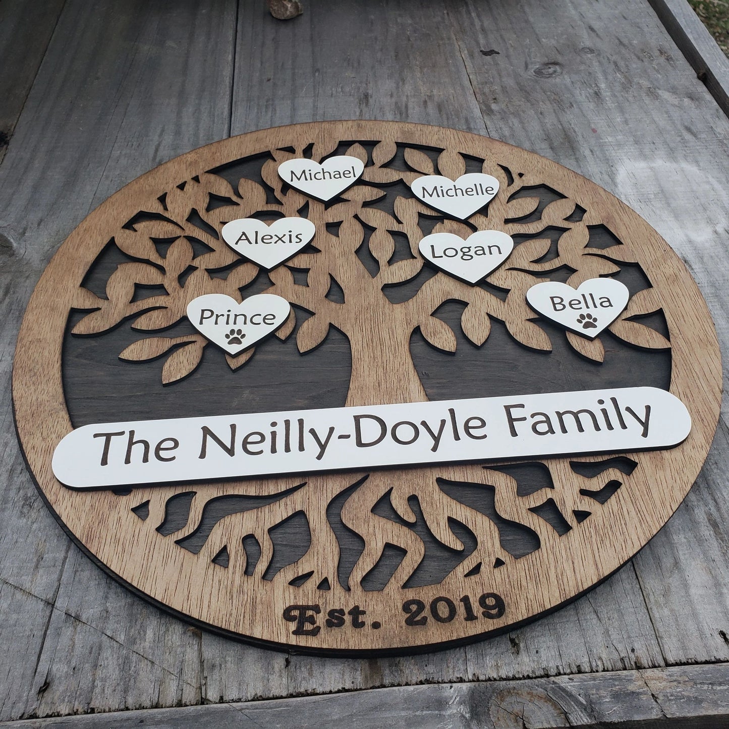 Family Tree wall sign, Personalized Family Tree Art