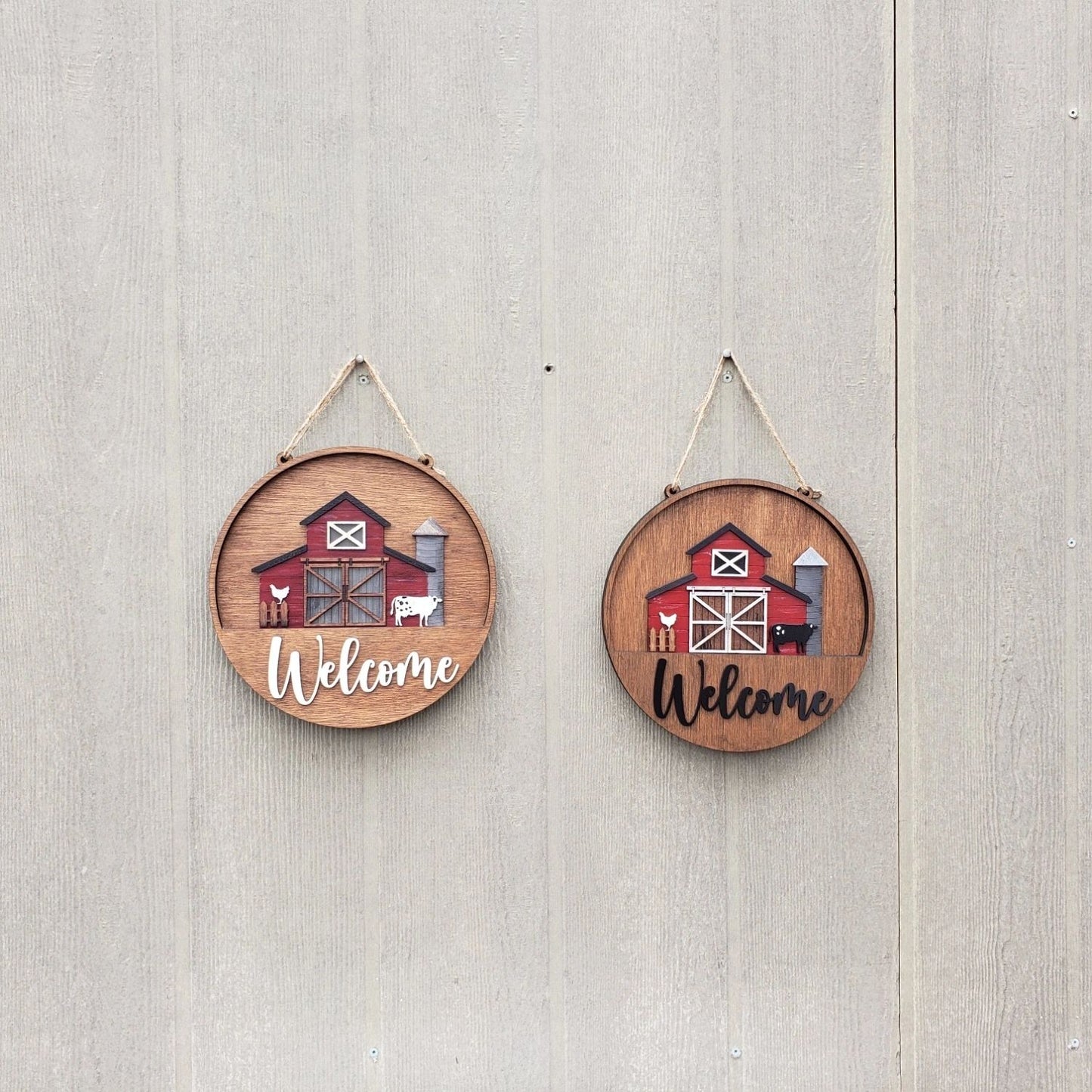 12" Welcome Interchangeable Sign Inserts- Seasonal Spring/Farmhouse Door Hanger