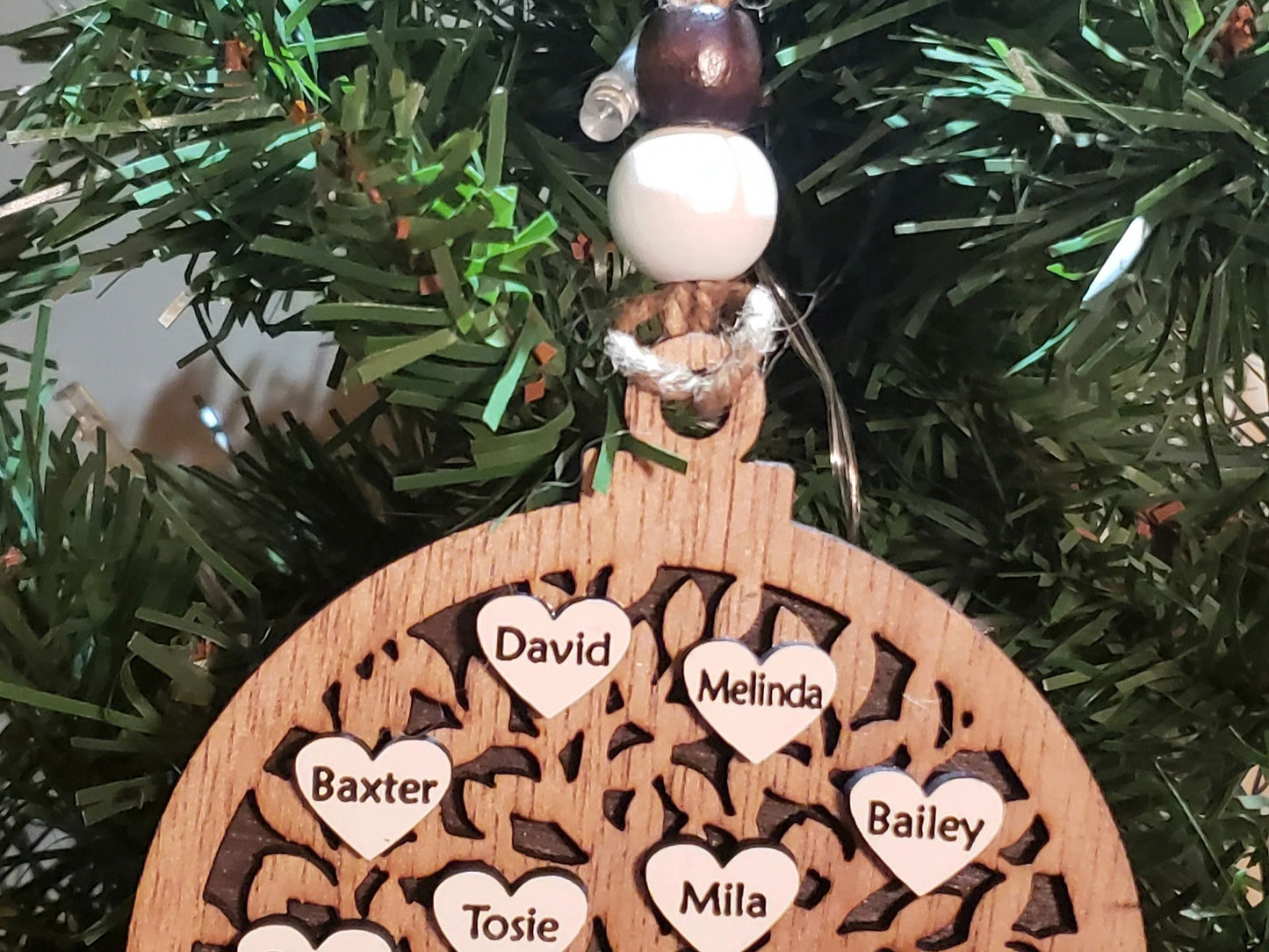 Family Tree Christmas Ornament, Personalized Family Tree Ornament