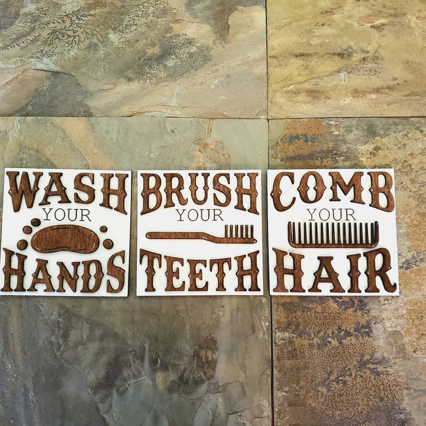 Bathroom Wash Comb Brush Interchangeable Tiles