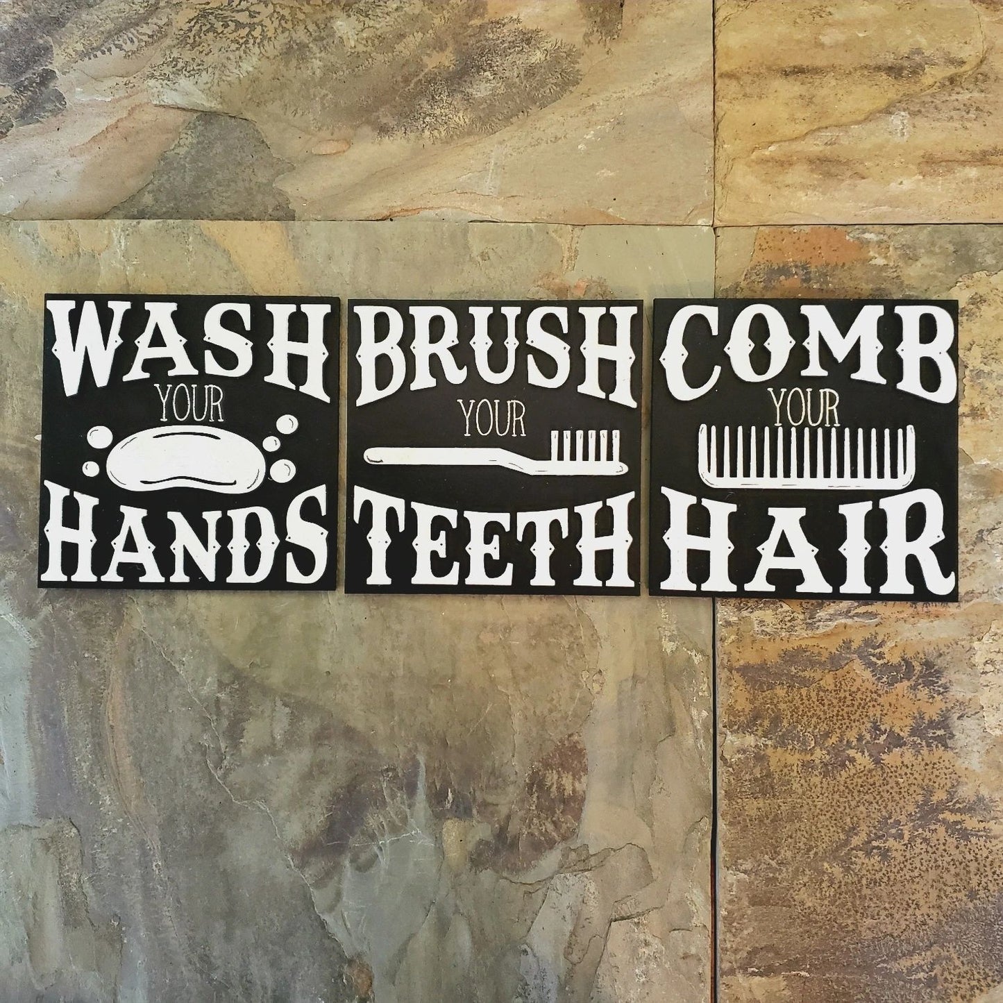 Bathroom Wash Comb Brush Interchangeable Tiles