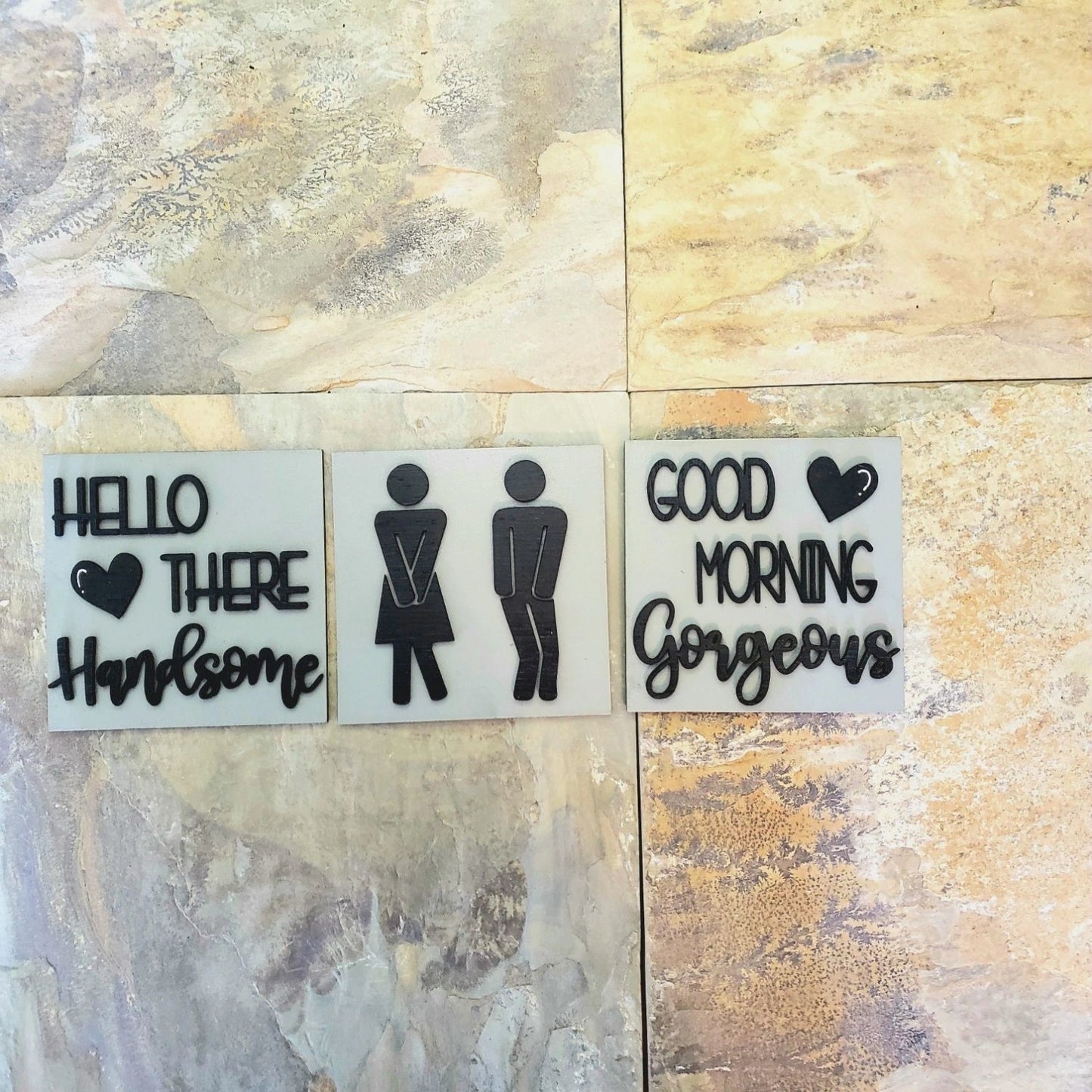 Bathroom Hello Gorgeous Funny Interchangeable Tiles