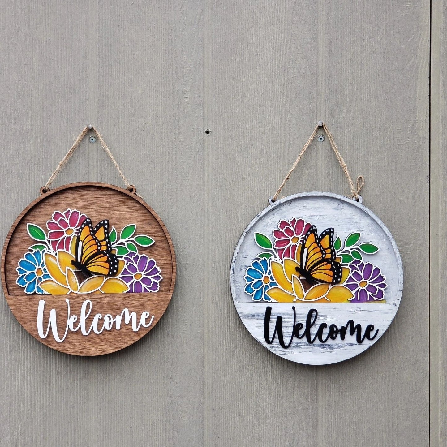 12" Welcome Interchangeable Sign Inserts- Seasonal Spring/Farmhouse Door Hanger