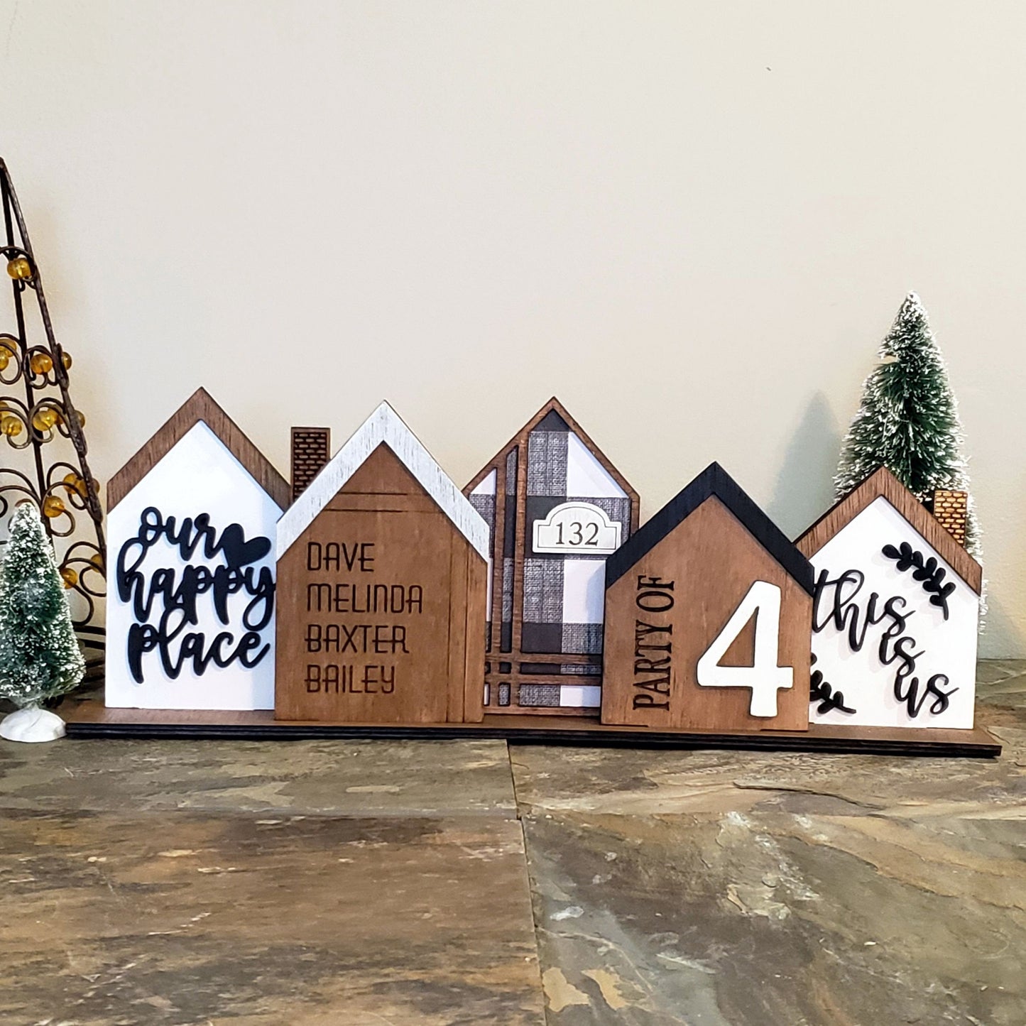 Custom Standing Houses Shelf Sitter Decor